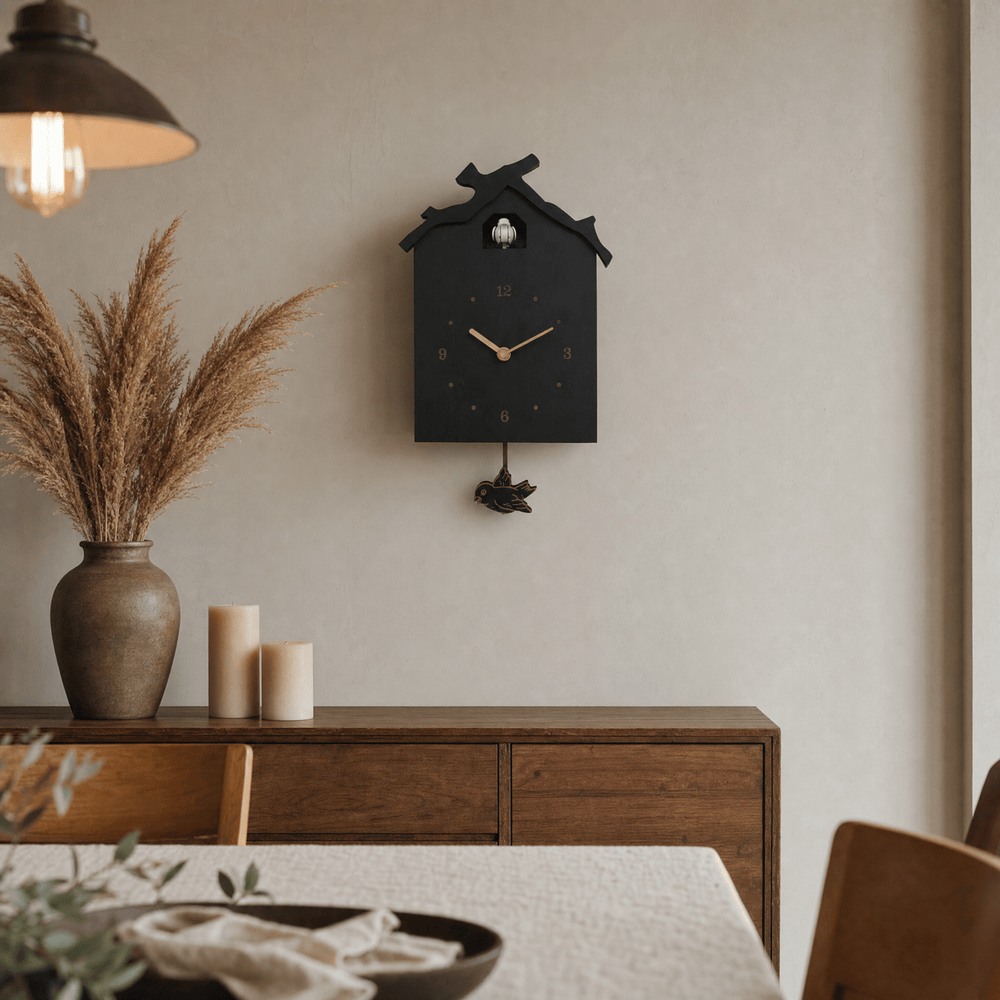 Minimalistische houten slinger-koekoeksklok Dunmere