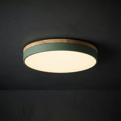 Lumbra minimalistische houten plafondlamp voor vlakke montage