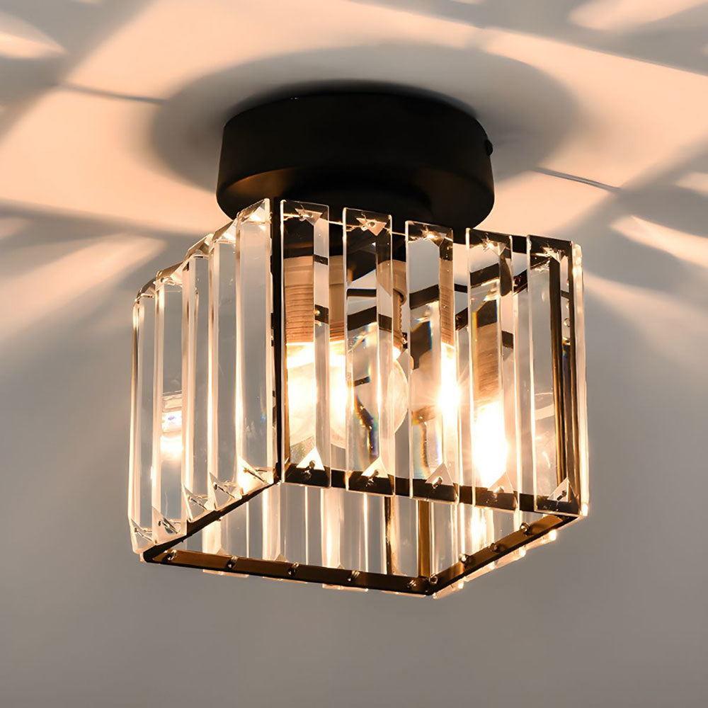 Orvella minimalistische kristallen plafondlamp voor directe montage