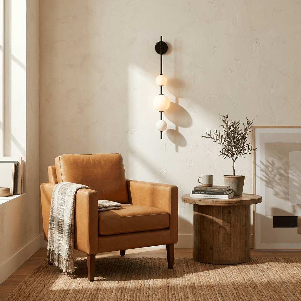 Wandlamp met albasten bol