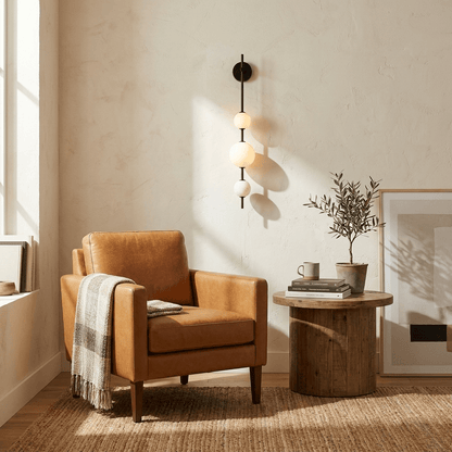 Wandlamp met albasten bol