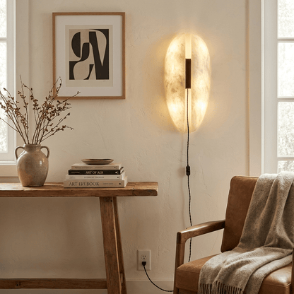 Alabaster wandlamp met stekker