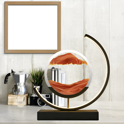 Sandveil minimalistische aluminiumtafel lamp met zandkunst