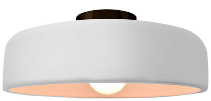 Keramische half-inbouw-plafondlamp met trommelkap