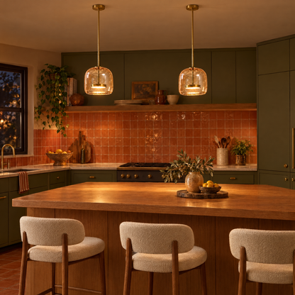 Moderne hanglamp van geblazen glas Glavira