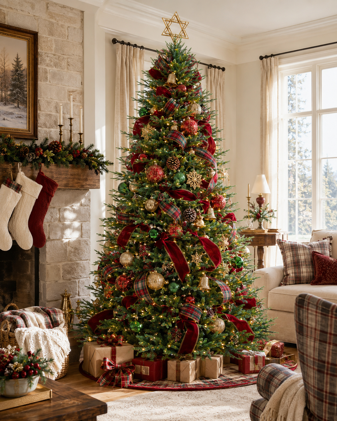 Skovra Classic PE/PVC 12ft voorverlichte kerstboom