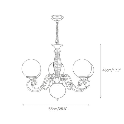 Gegoten messing globehanglamp