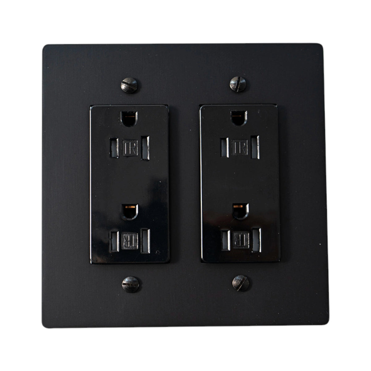 Galveno Vintage massief messing stopcontact met 2 aansluitingen