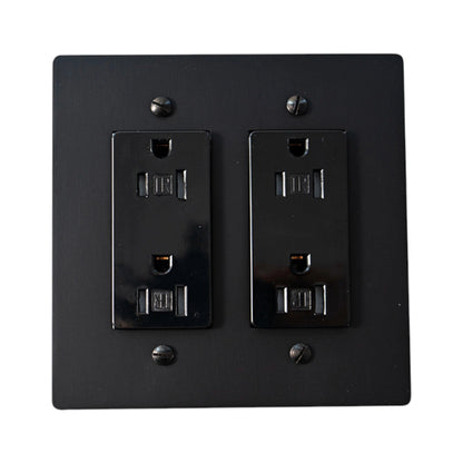 Galveno Vintage massief messing stopcontact met 2 aansluitingen