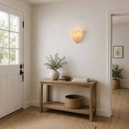 Wandlamp met gedrapeerd glas