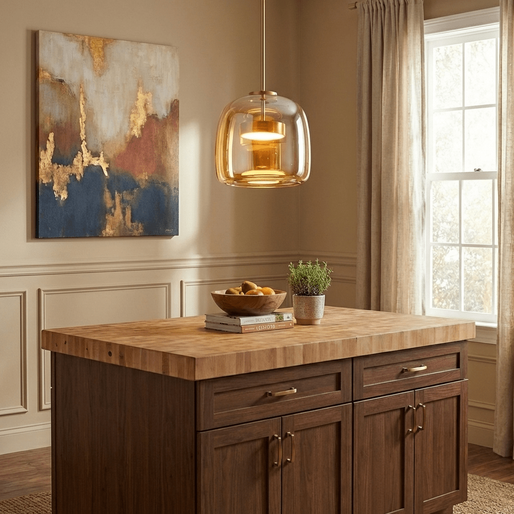Handgeblazen glazen koepelhanglamp
