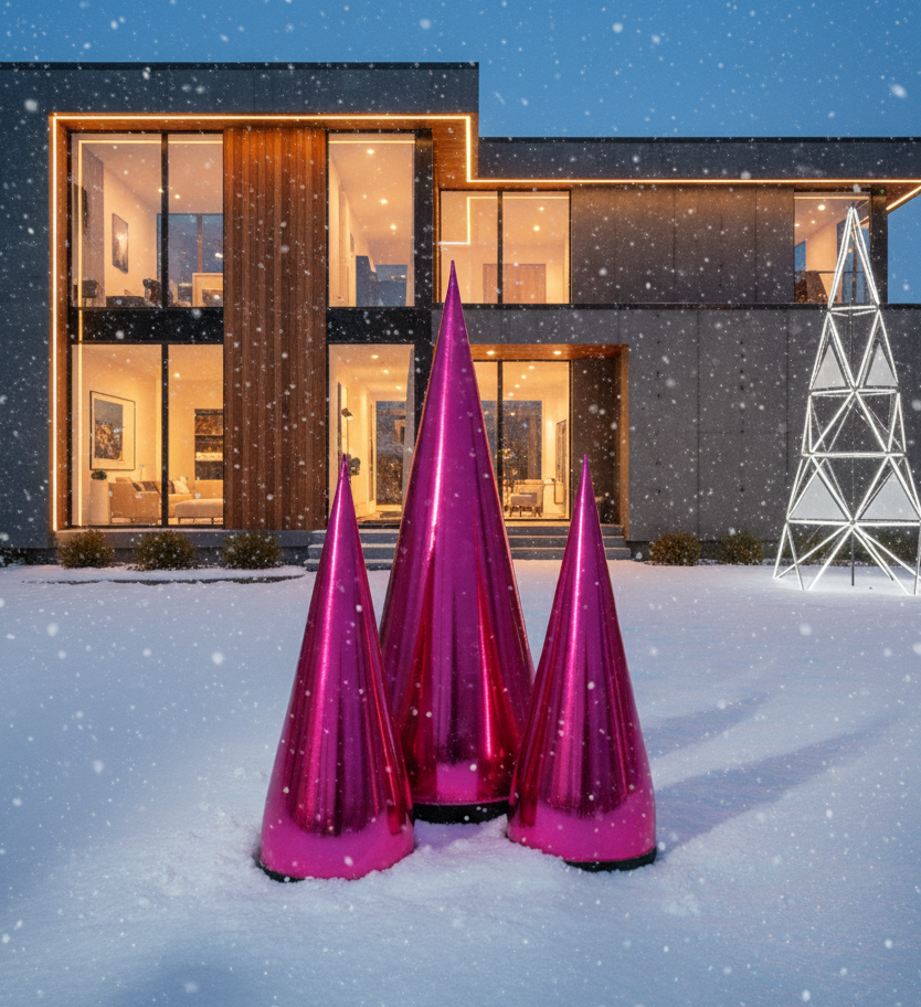 Glintora moderne metallic pvc-opblaasbare kerstboom