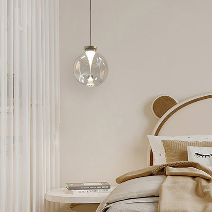 Hanglamp met bol van getint glas