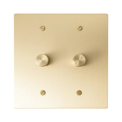 Bellardo vintage messing draaidimmer met 2 schakelaars