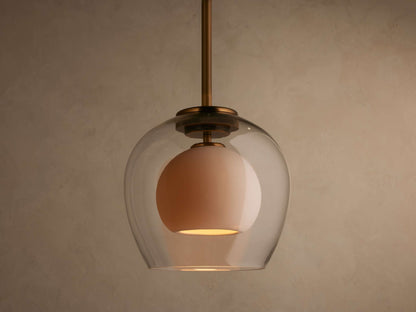 Hanglamp van dubbel koepelglas