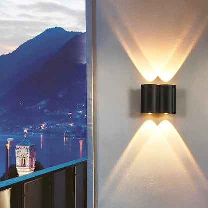Golfvormige led-buitenwandlamp