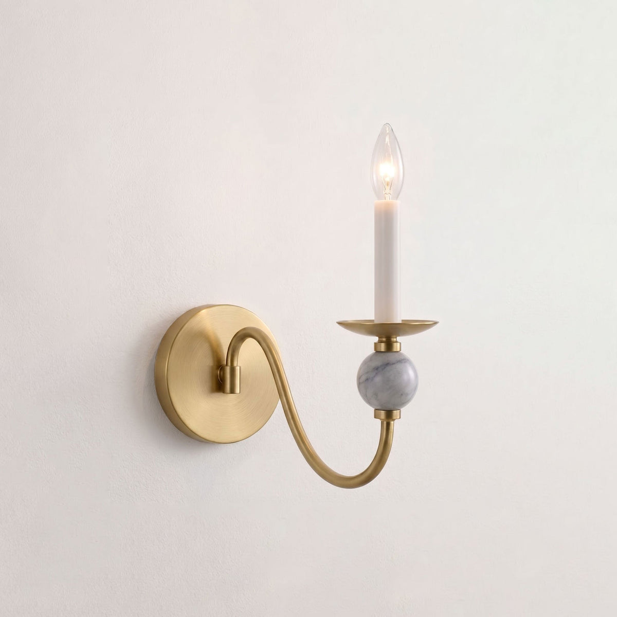 Wandlamp met marmeren bol