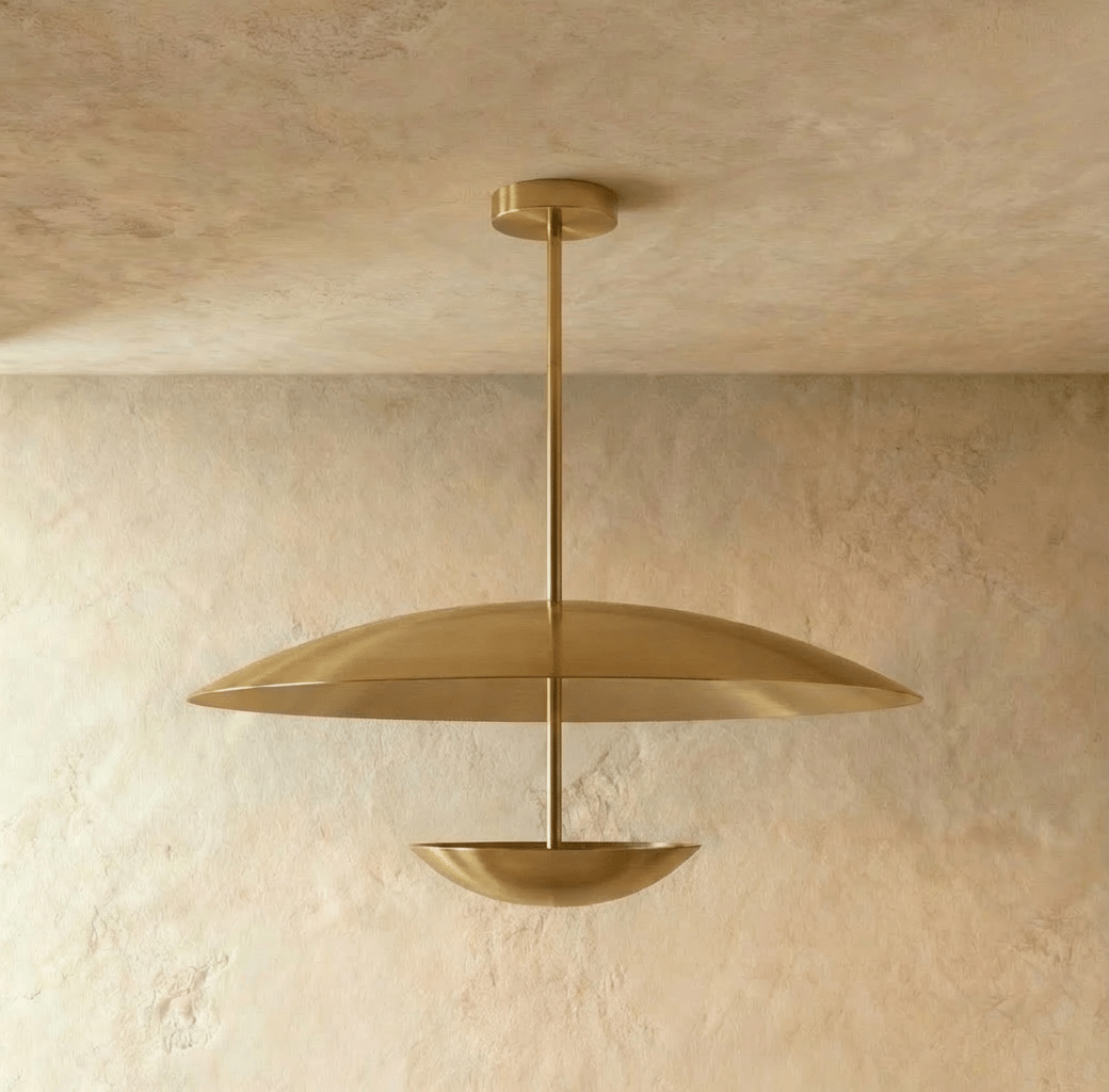 Brede metalen schijfhanglamp