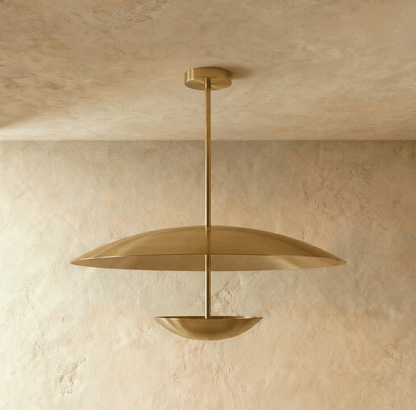 Brede metalen schijfhanglamp