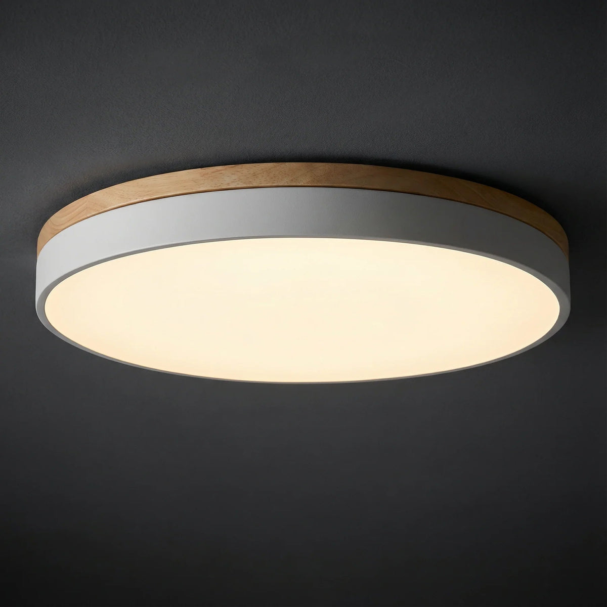 Lumbra minimalistische houten plafondlamp voor vlakke montage