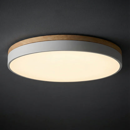 Lumbra minimalistische houten plafondlamp voor vlakke montage