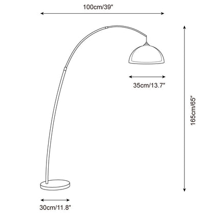 Halberon boogvormige vloerlamp van walnoot