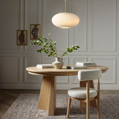 Ovaal hanglicht van geribbeld glas
