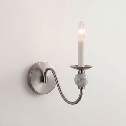 Wandlamp met marmeren bol