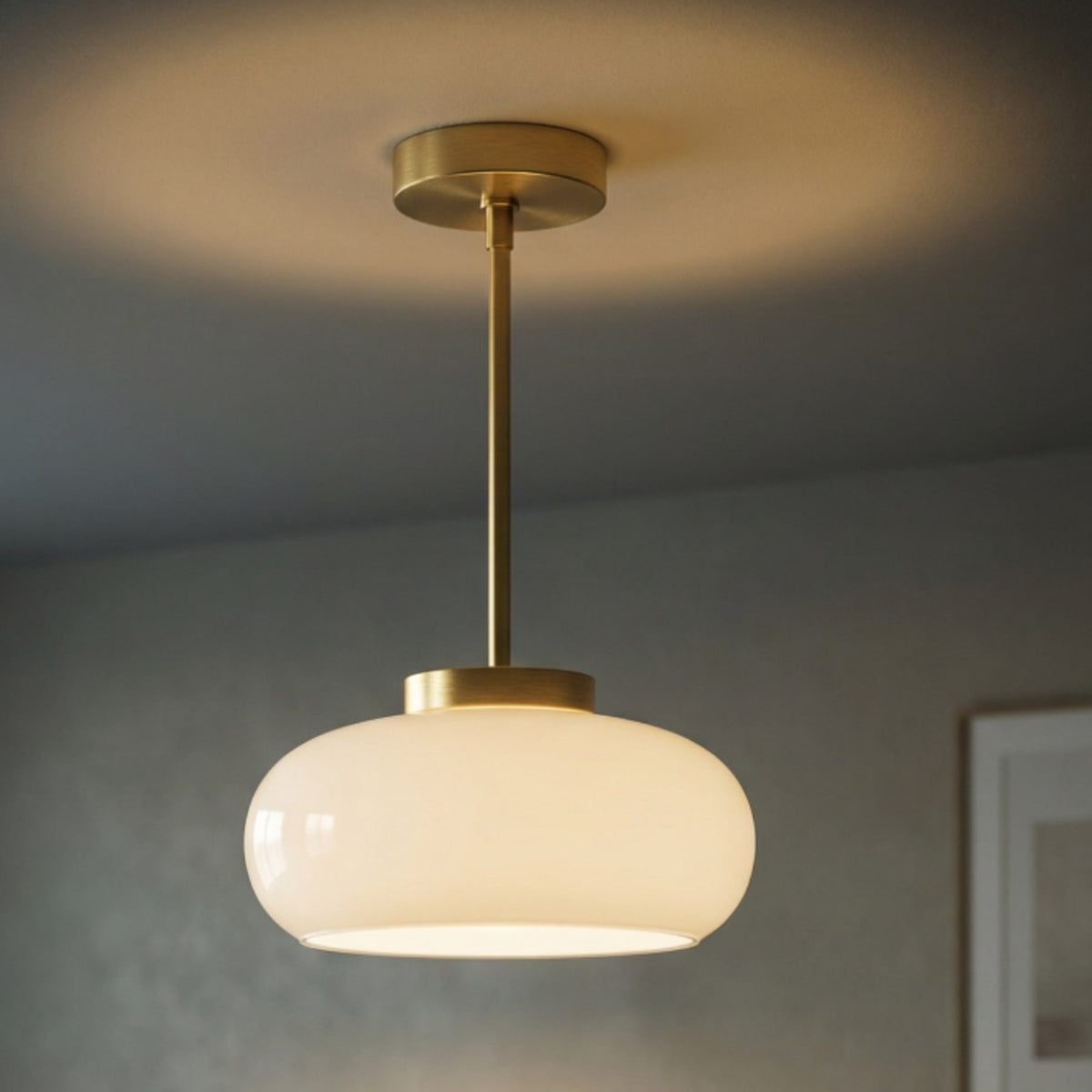 Glanzende half-inbouw plafondlamp van glas