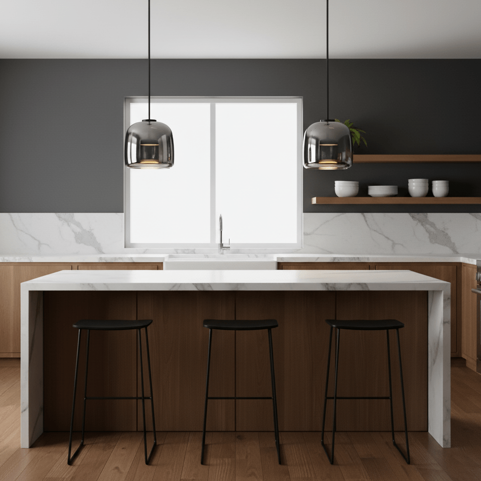 Handgeblazen glazen koepelhanglamp