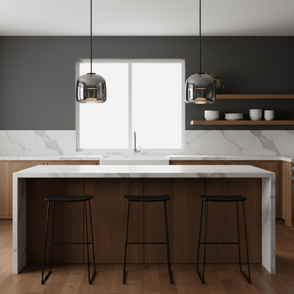 Handgeblazen glazen koepelhanglamp