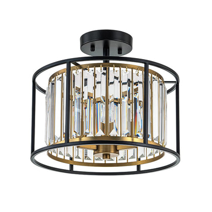 Kristallen plafondlamp met open frame