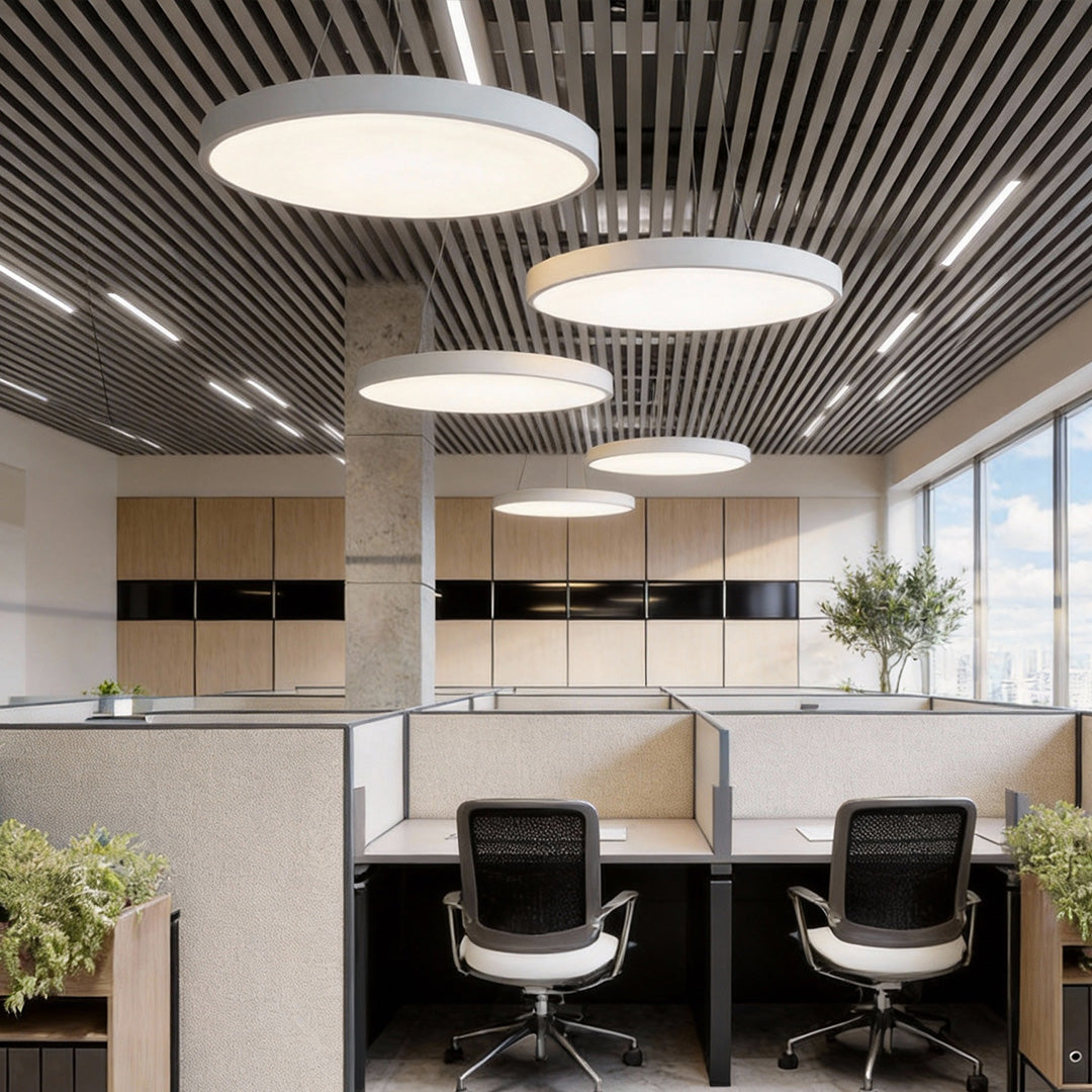 Ronde hanglamp met metalen ring