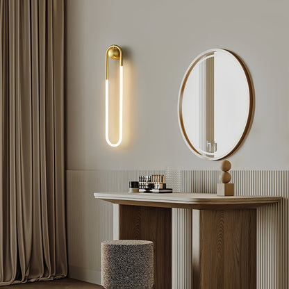 Ovale wandlamp van acrylbuis