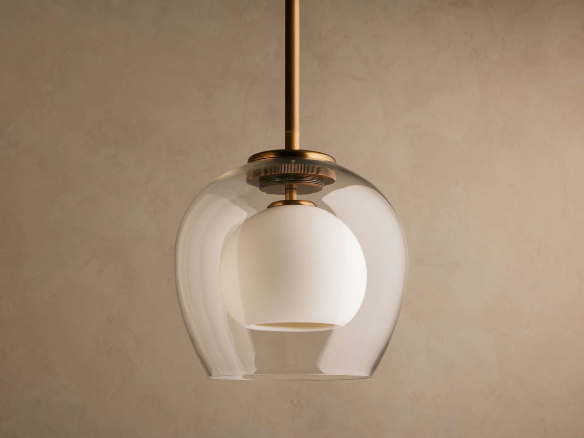 Hanglamp van dubbel koepelglas