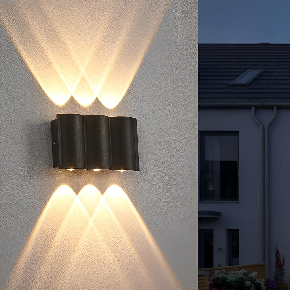Golfvormige led-buitenwandlamp