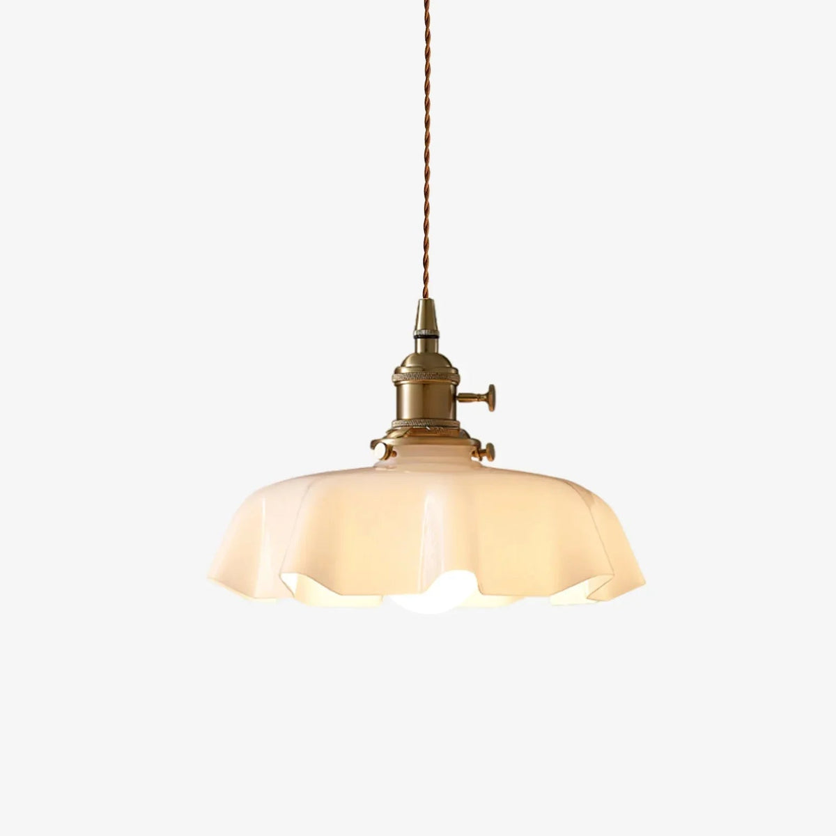 Coquille Franse hanglamp van geschulpt glas