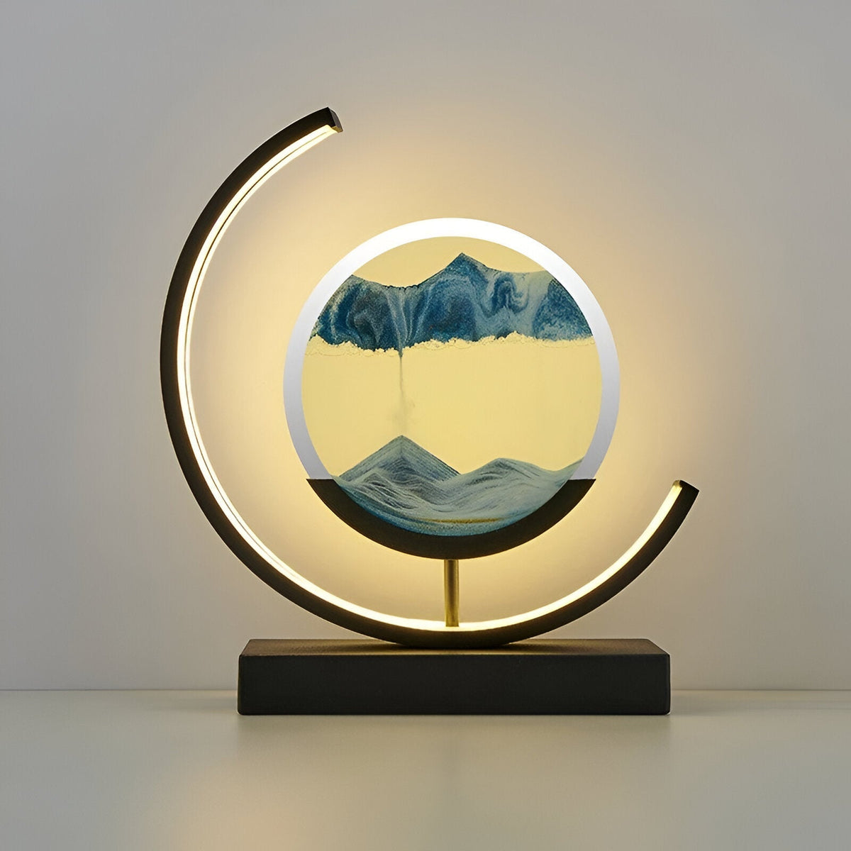 Sandveil minimalistische aluminiumtafel lamp met zandkunst