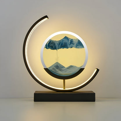 Sandveil minimalistische aluminiumtafel lamp met zandkunst