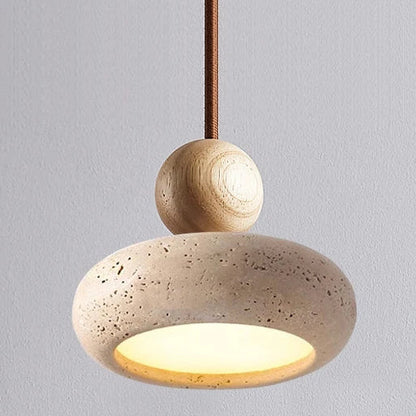 Velora Japandi-hanglamp van travertijn