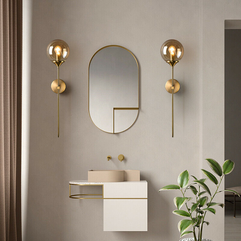 Velmira mid-century wandlamp met glazen bol