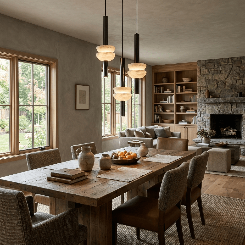 Hanglamp met albasten schijf