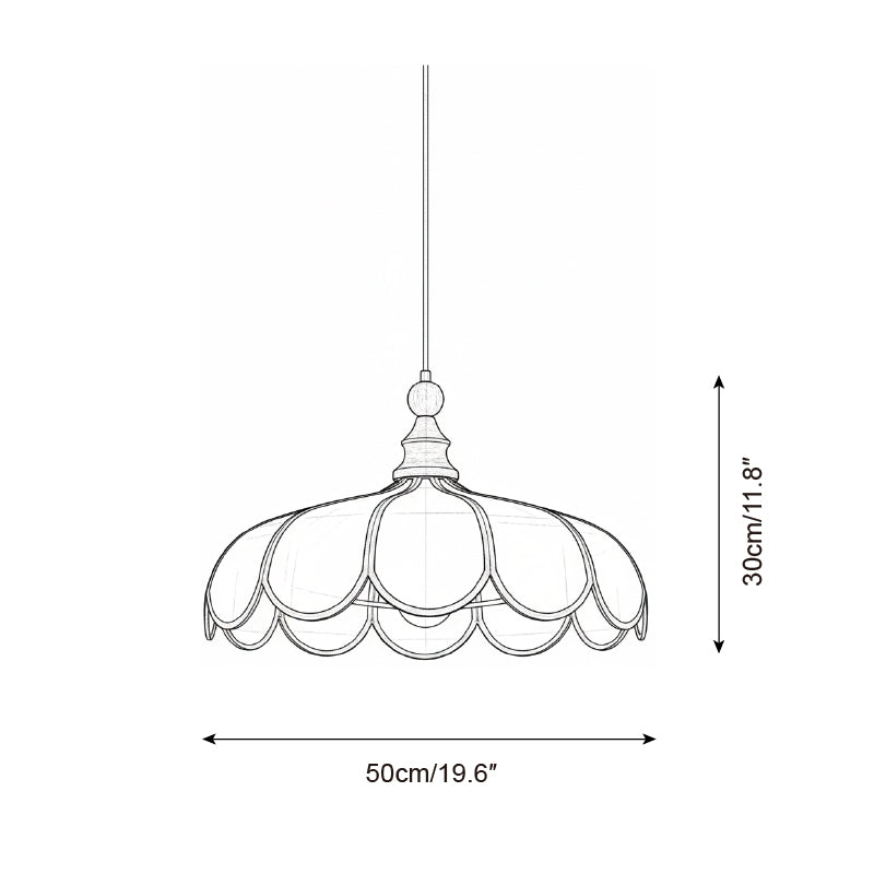 Hanglamp met geschulpte bloemblaadjes