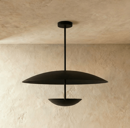 Brede metalen schijfhanglamp