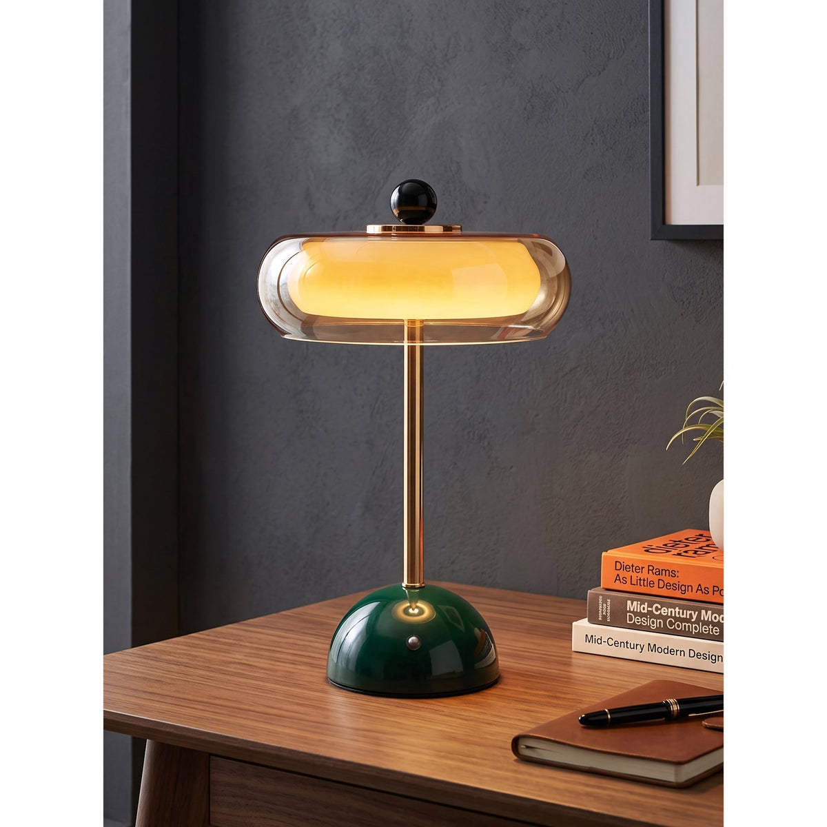 Quorren art-deco glazen tafellamp