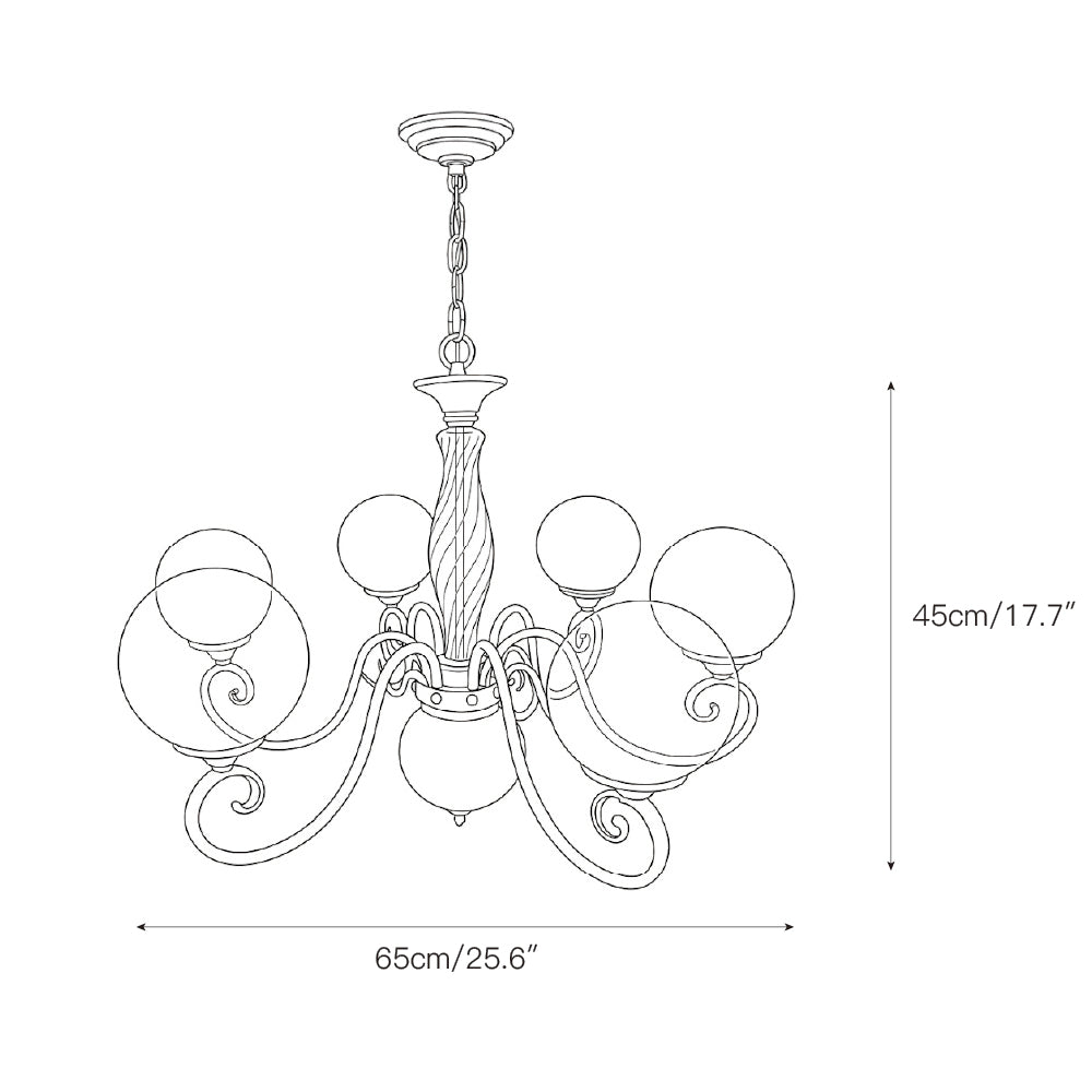 Gegoten messing globehanglamp