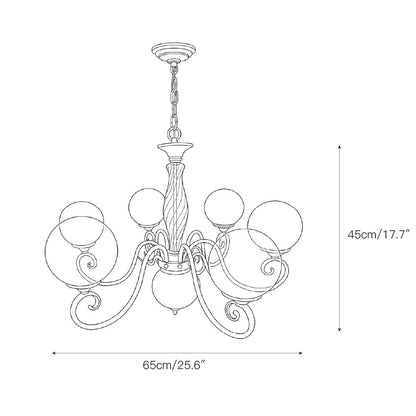 Gegoten messing globehanglamp