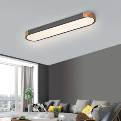 Ovalyn minimalistische ovale houten led-plafondlamp