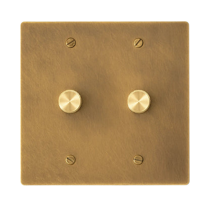 Bellardo vintage messing draaidimmer met 2 schakelaars