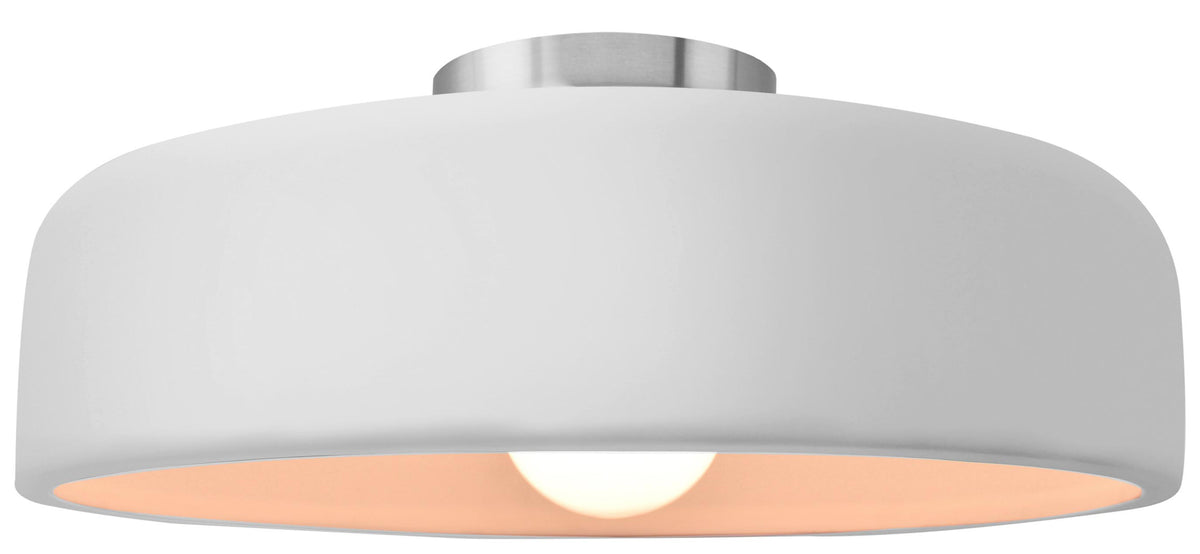Keramische half-inbouw-plafondlamp met trommelkap